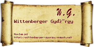 Wittenberger György névjegykártya